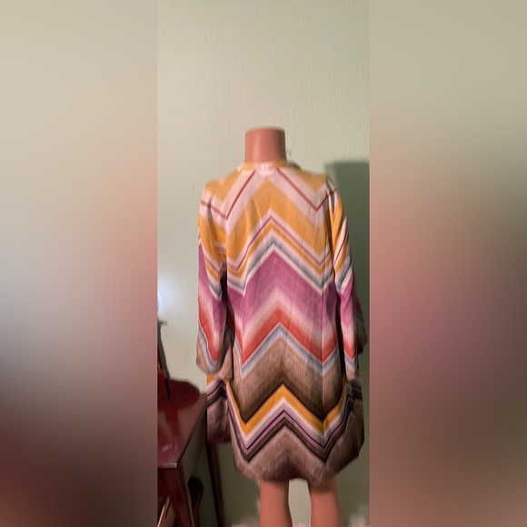 Chico’s Reversible Kimono Boho Shadows 3/4 Sleeve Jacket Multi Open Front - Picture 11 of 17